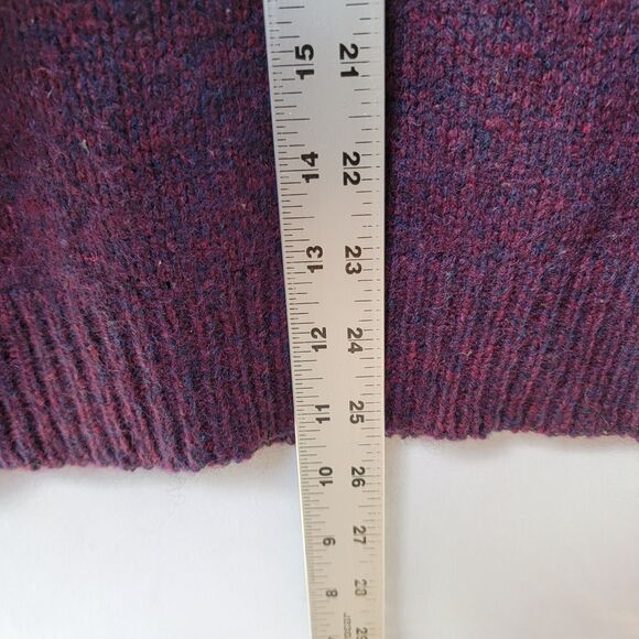 Vintage Eddie Bauer Burgundy Blue Wool Blend Sweater Long Sleeve Men's Size XL - Picture 6 of 7